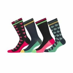 FREEGUN Lot De 4 Paires De Chaussettes De Ville Homme Fantaisie Fruts