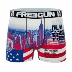 FREEGUN Lot De 5 Boxers Homme Flag & Cities -Magasin de vente Relife B2CD 1119