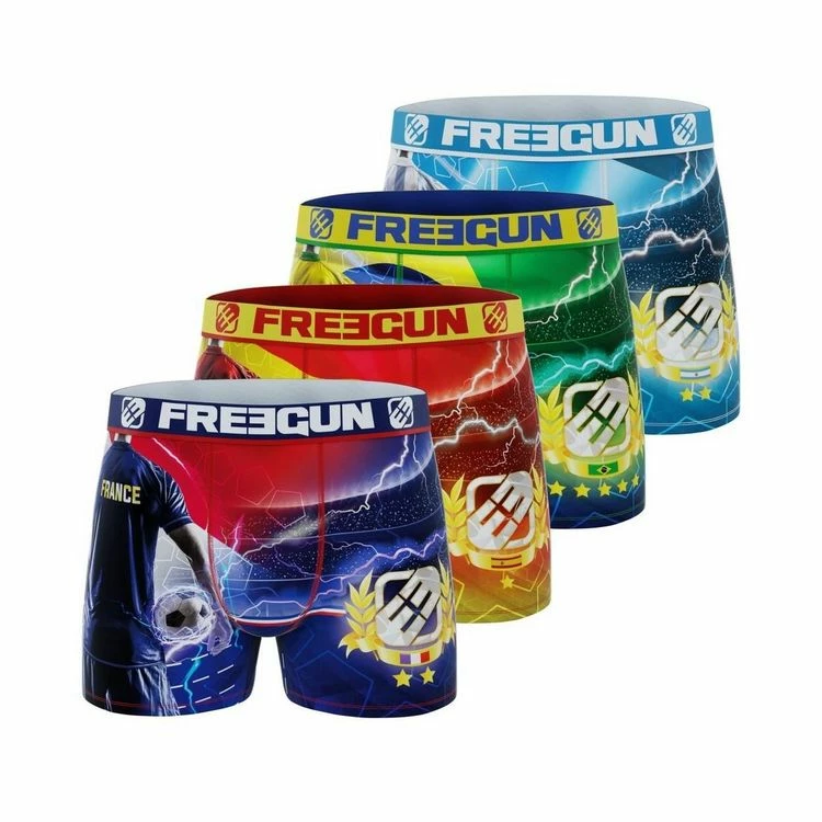 FREEGUN Lot De 4 Boxers Homme Coupe Du Monde 3 FREEGUN Lot De 4 Boxers Homme Coupe Du Monde
