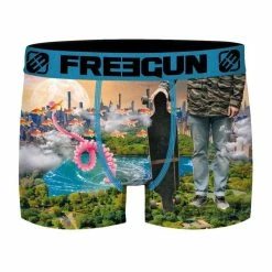 FREEGUN Boxer Homme Surealist Skate And Surf Fish