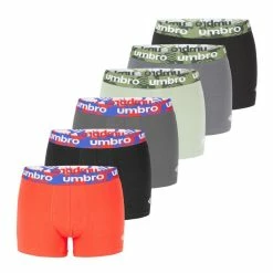 UMBRO Lot De 6 Boxers Homme En Coton