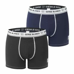 SERGE BLANCO Lot De 2 Boxers Coton Homme Avec Surpiqûres Class