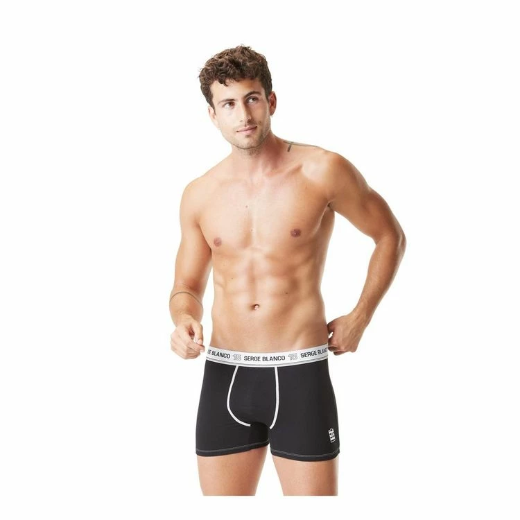 SERGE BLANCO Lot De 2 Boxers Coton Homme Avec Surpiqûres Class 6 SERGE BLANCO Lot De 2 Boxers Coton Homme Avec Surpiqûres Class – Image 4