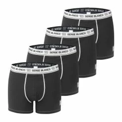 SERGE BLANCO Lot De 4 Boxers Coton Homme Uni