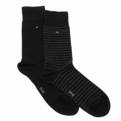 Tommy Hilfiger Chaussettes Tommy Hilfiger Th Men Small Stripe Sock 2p Black Noir 11-14