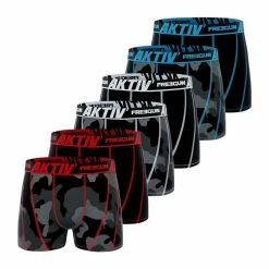 FREEGUN Lot De 6 Boxers Coton Homme AKTIV Sport