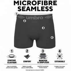 UMBRO Lot De 5 Boxers Homme Sans Couture -Magasin de vente Relife B2CD 1427