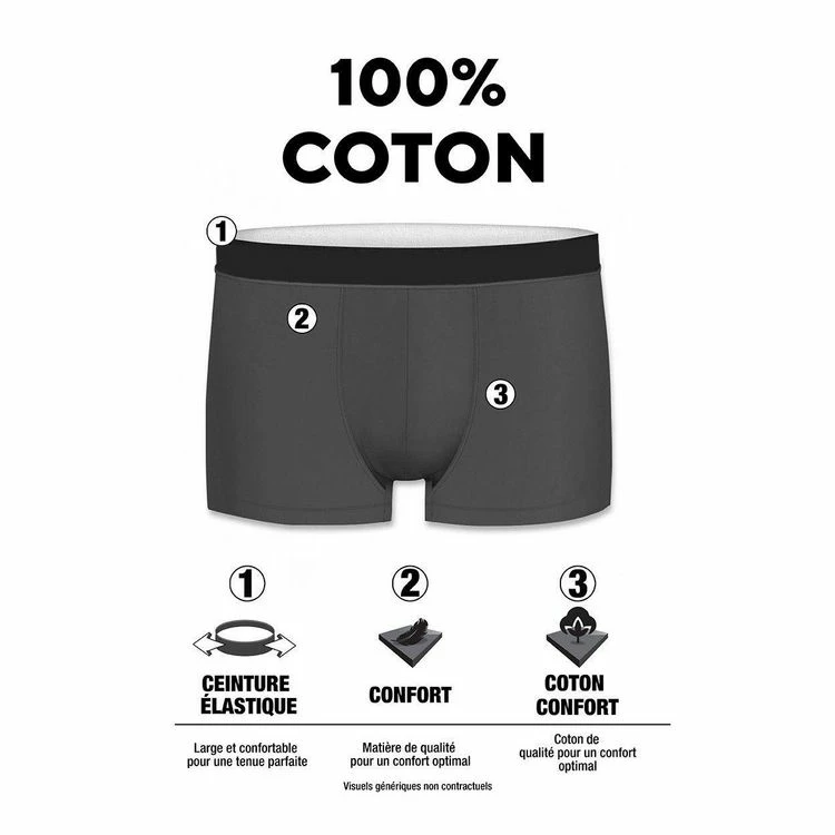 KTM Lot De 5 Boxers Coton Homme KTM 4 KTM Lot De 5 Boxers Coton Homme KTM – Image 2