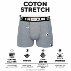 FREEGUN Pack Surprise De 3 Boxers Coton Homme -Magasin de vente Relife B2CD 1479