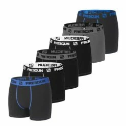FREEGUN Lot De 6 Boxers Coton Homme Uni
