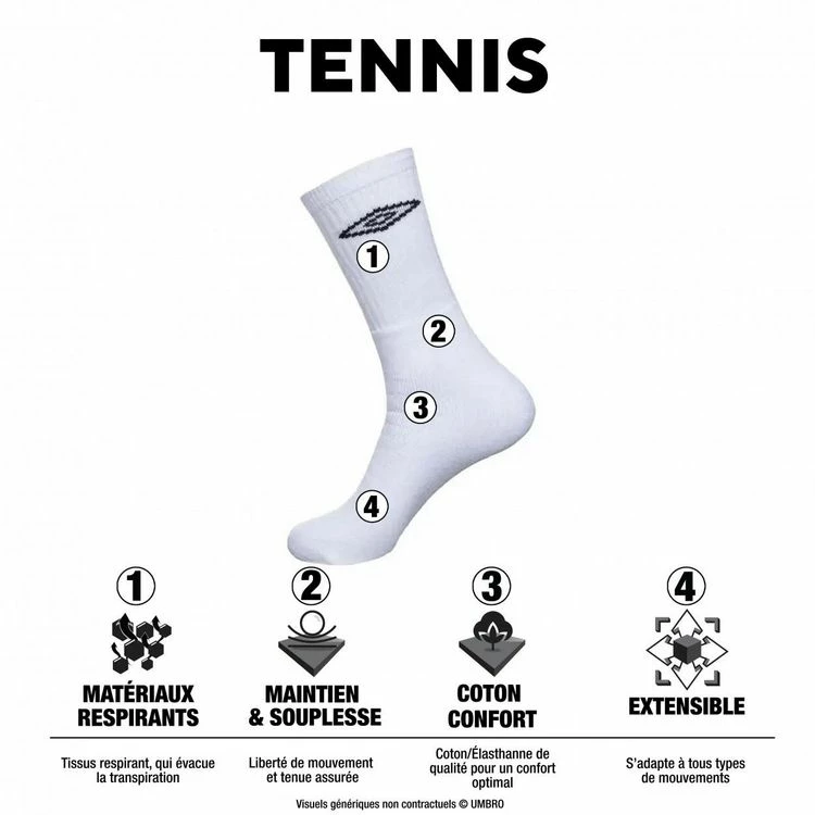 UMBRO Lot De 10 Paires De Chaussettes Tennis Homme 4 UMBRO Lot De 10 Paires De Chaussettes Tennis Homme – Image 2