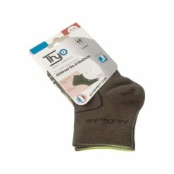 THYO Chaussette Courtes - 1 Paire - Coutures Plates - Non Comprimantes - Sans Bouclette - Trail - La Double