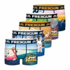 FREEGUN Lot De 5 Boxers Homme Lapins Crétins