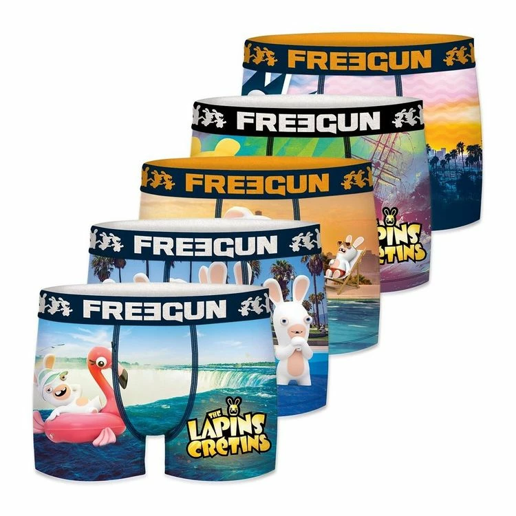FREEGUN Lot De 5 Boxers Homme Lapins Crétins 3 FREEGUN Lot De 5 Boxers Homme Lapins Crétins