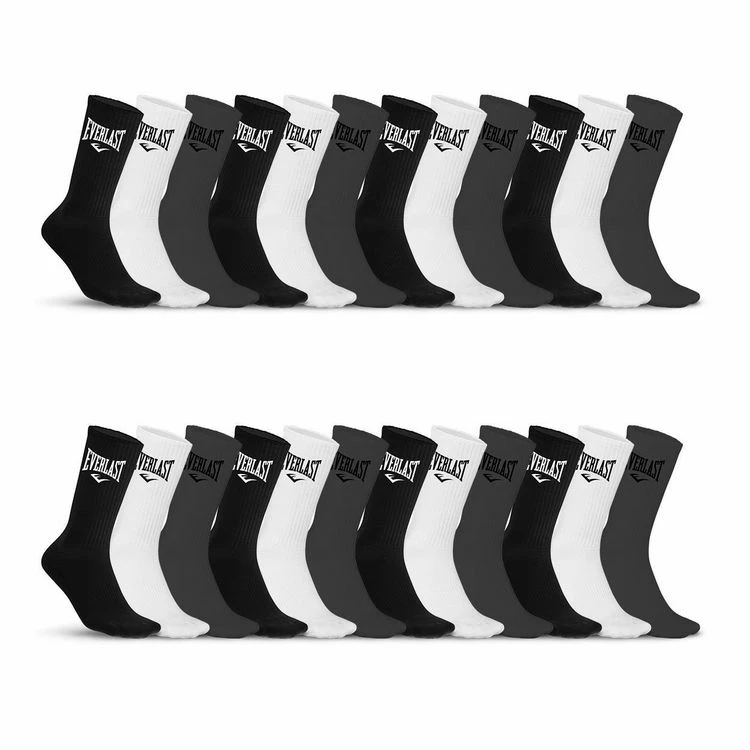 EVERLAST Lot De 24 Paires De Chaussettes Tennis Assorties 3 EVERLAST Lot De 24 Paires De Chaussettes Tennis Assorties