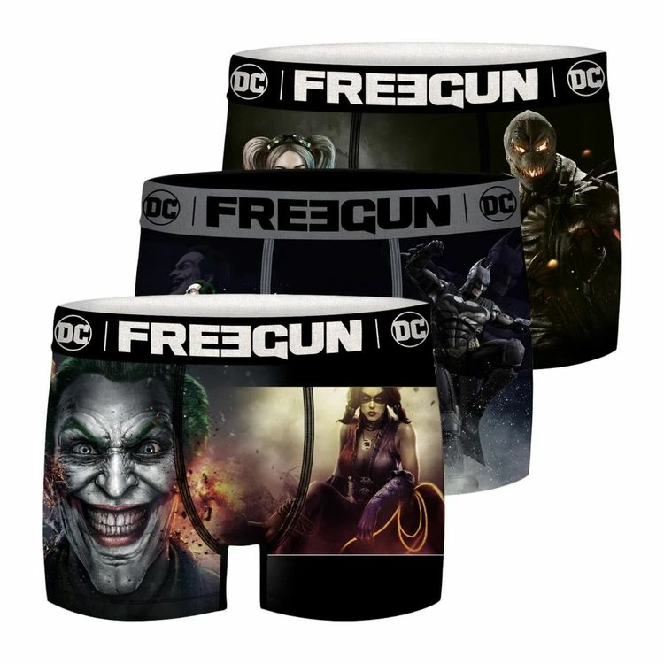 FREEGUN Lot De 3 Boxers Homme Dc Comics 3 FREEGUN Lot De 3 Boxers Homme Dc Comics