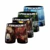 FREEGUN Lot De 4 Boxers Homme En Polyester Recyclé Animal Savage -Magasin de vente Relife B2CD 1970