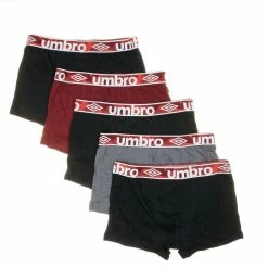 UMBRO Lot De 5 Boxers Noir/Gris/Bordeaux Homme Umbro