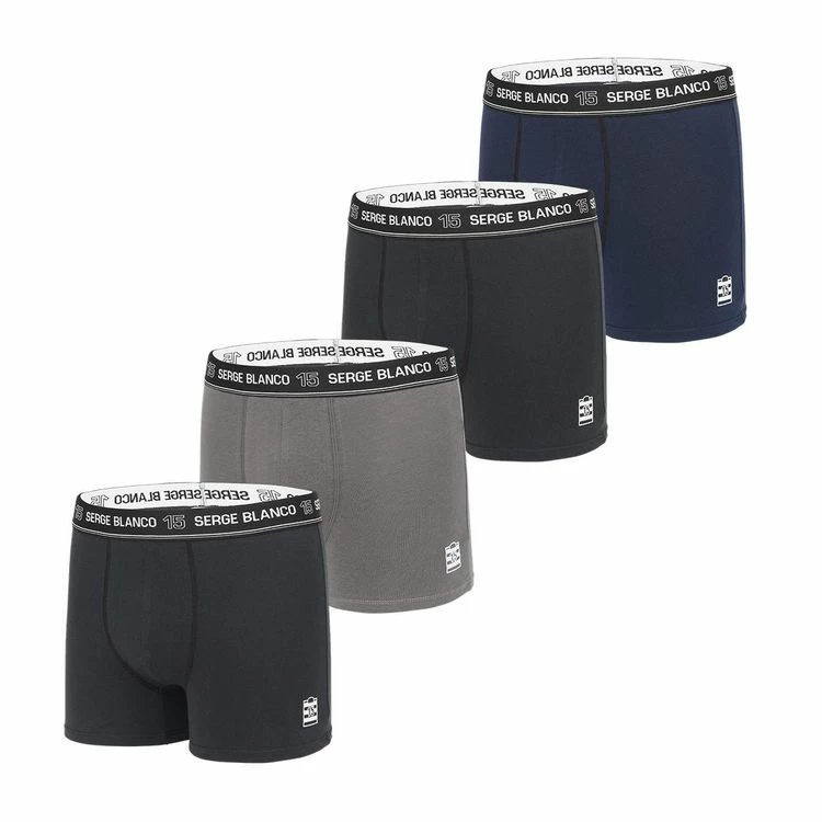SERGE BLANCO Lot De 4 Boxers Coton Homme Colored Class' 3 SERGE BLANCO Lot De 4 Boxers Coton Homme Colored Class'