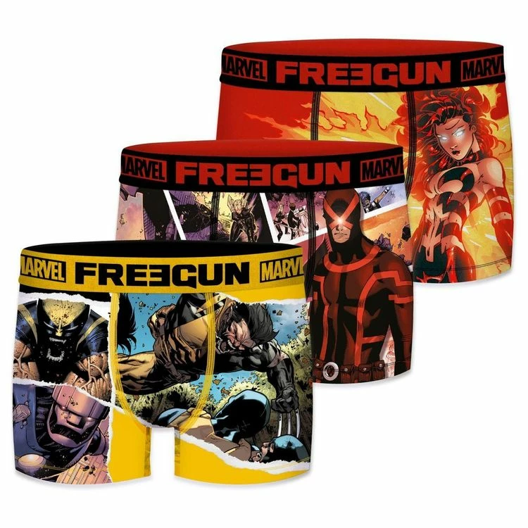 FREEGUN Lot De 3 Boxers Homme Xmen 3 FREEGUN Lot De 3 Boxers Homme Xmen