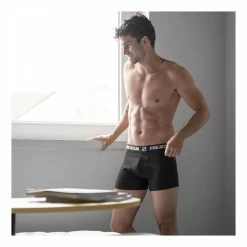 FREEGUN Lot De 4 Boxers Coton Homme Uni -Magasin de vente Relife B2CD 2107