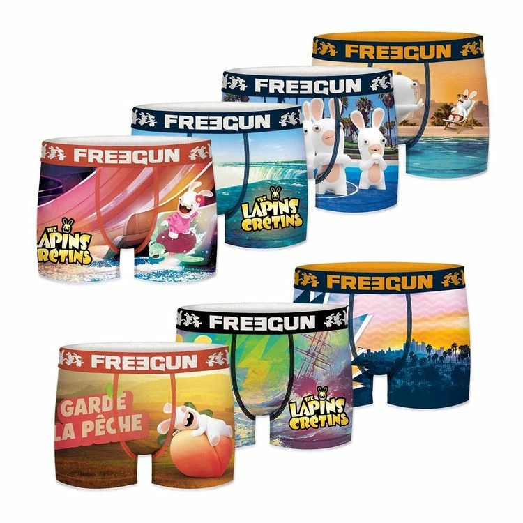 FREEGUN Lot De 7 Boxers Homme Lapins Crétins 3 FREEGUN Lot De 7 Boxers Homme Lapins Crétins
