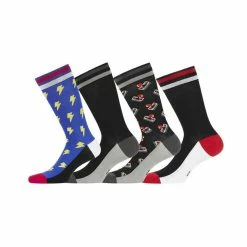 FREEGUN Lot De 4 Paires De Chaussettes De Ville Homme Fantaisie 80's