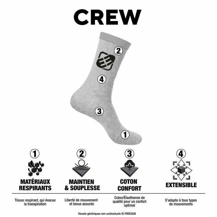 FREEGUN Lot De 4 Paires De Chaussettes De Ville Homme Fantaisie 80's 4 FREEGUN Lot De 4 Paires De Chaussettes De Ville Homme Fantaisie 80's – Image 2