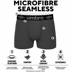 UMBRO Lot De 5 Boxers Homme Sans Couture -Magasin de vente Relife B2CD 2240
