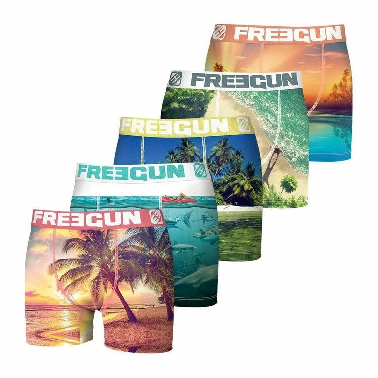 FREEGUN Lot De 5 Boxers Homme Paysage 3 FREEGUN Lot De 5 Boxers Homme Paysage