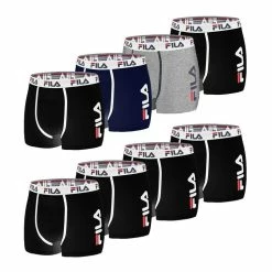 FILA Lot De 8 Boxers Coton Homme FU5040 Uni