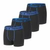 FREEGUN Lot De 4 Boxers Homme Coton Bleu