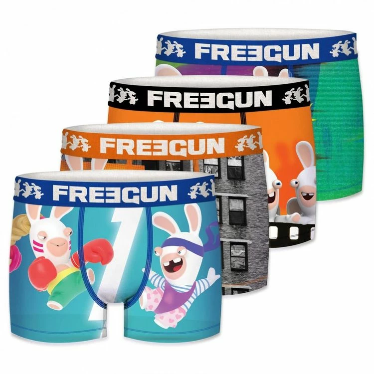 FREEGUN Lot De 4 Boxers Homme Lapins Crétins 3 FREEGUN Lot De 4 Boxers Homme Lapins Crétins