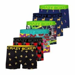 CRAZY BOXERS Pack Surprise De 6 Boxers Microfibre Homme Crazy Boxer -Magasin de vente Relife B2CD 2588