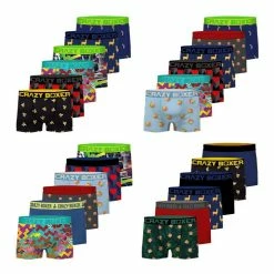 CRAZY BOXERS Pack Surprise De 6 Boxers Microfibre Homme Crazy Boxer -Magasin de vente Relife B2CD 2589