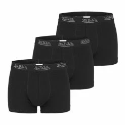 VONDUTCH Lot De 3 Boxers Noirs Homme En Coton