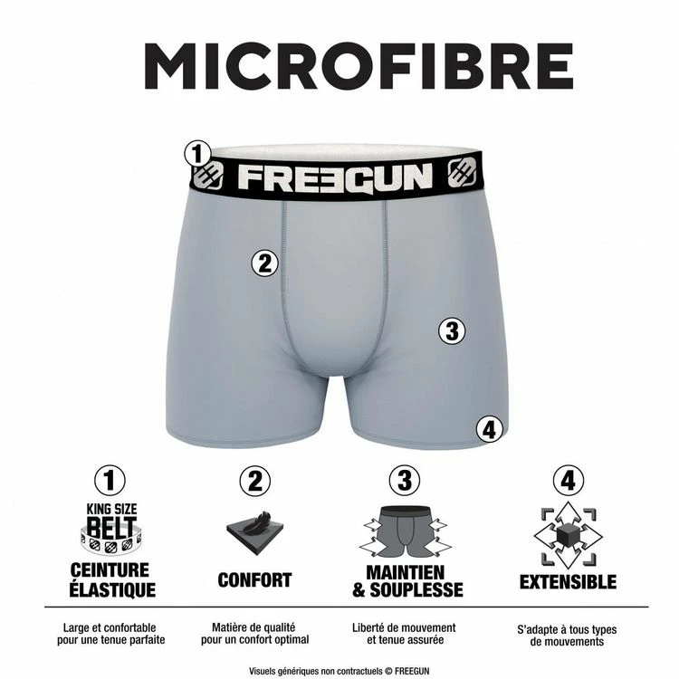 FREEGUN Pack Surprise De 12 Boxers Microfibre Homme 6 FREEGUN Pack Surprise De 12 Boxers Microfibre Homme – Image 4