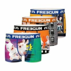 FREEGUN Lot De 4 Boxers Homme Lapins Crétins