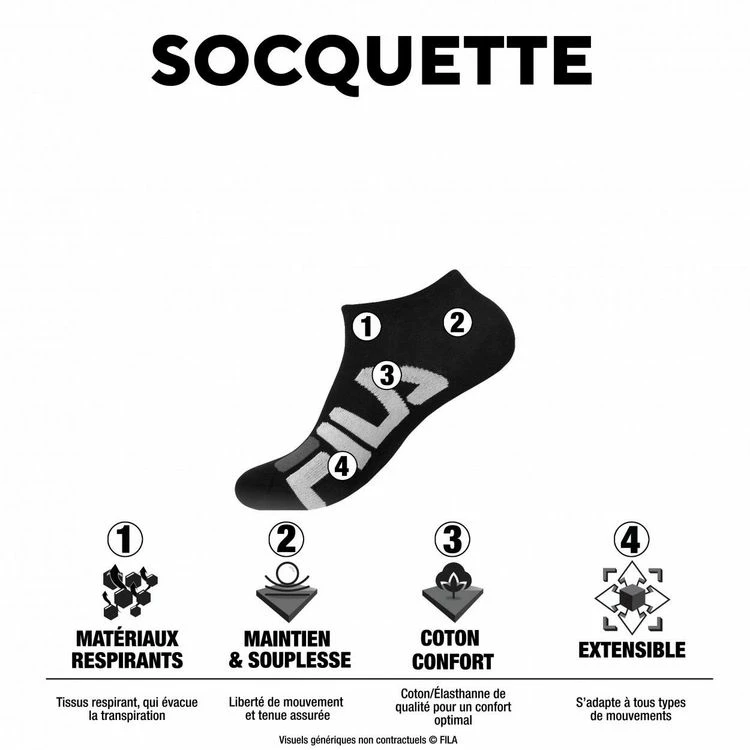 FILA Lot De 12 Paires De Chaussettes Socquettes Homme FU9199 4 FILA Lot De 12 Paires De Chaussettes Socquettes Homme FU9199 – Image 2