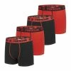 FREEGUN Lot De 4 Boxers Homme Coton Rouge