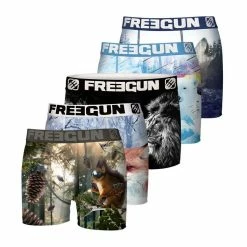 FREEGUN Lot De 5 Boxers Homme Animals