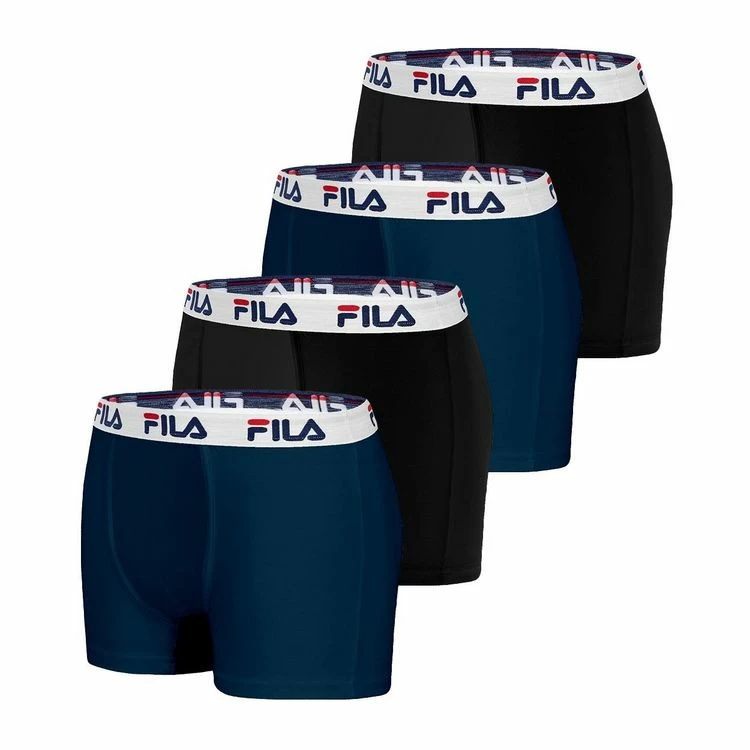 FILA Lot De 4 Boxers Coton Homme Fila 5016 Noir Et Bleu 3 FILA Lot De 4 Boxers Coton Homme Fila 5016 Noir Et Bleu