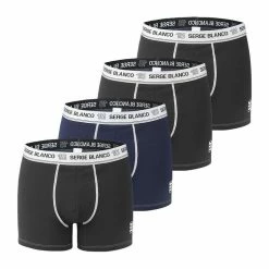 SERGE BLANCO Lot De 4 Boxers Coton Homme Avec Surpiqûres Class