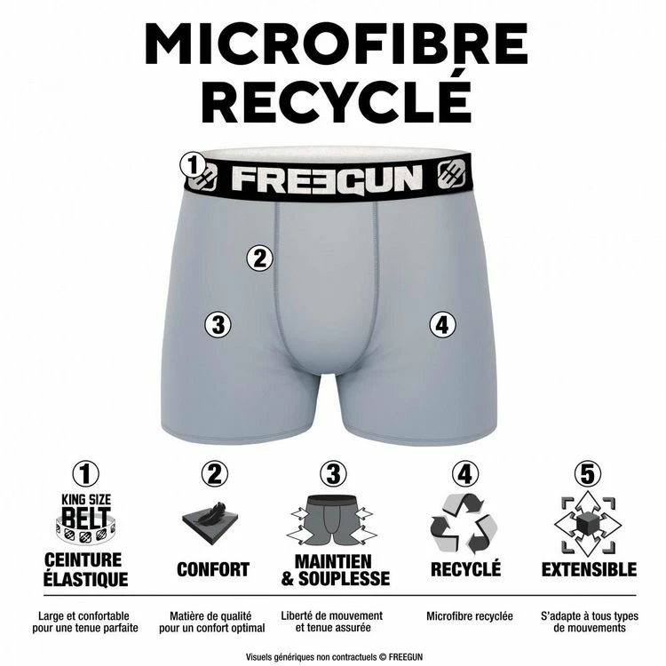 FREEGUN Lot De 4 Boxers Homme En Polyester Recyclé Landscape 4 FREEGUN Lot De 4 Boxers Homme En Polyester Recyclé Landscape – Image 2