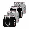 FILA Lot De 4 Boxers Coton Homme FU5040 Uni