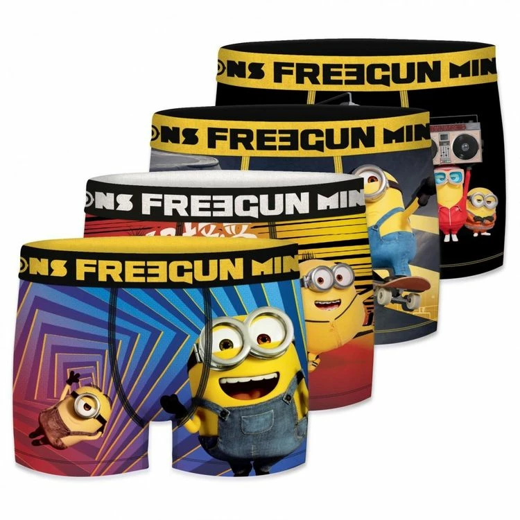FREEGUN Lot De 4 Boxers Homme Les Minions Despicable Me 3 FREEGUN Lot De 4 Boxers Homme Les Minions Despicable Me