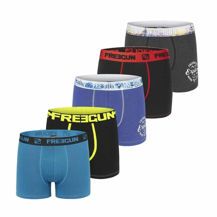 FREEGUN Pack Surprise De 5 Boxers Homme En Coton 4 FREEGUN Pack Surprise De 5 Boxers Homme En Coton – Image 2