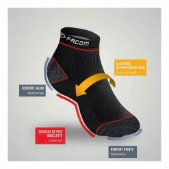 FACOM Lot De 6 Paires De Chaussettes Quarter De Travail Homme Red 9 FACOM Lot De 6 Paires De Chaussettes Quarter De Travail Homme Red -Magasin de vente Relife B2CD 3032