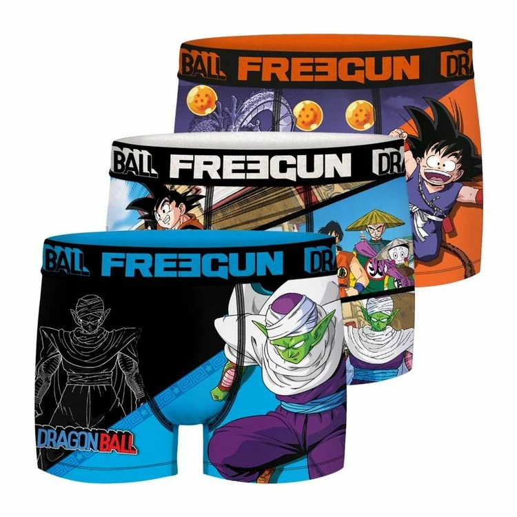 FREEGUN Lot De 3 Boxers Homme Dragon Ball Saiyen 3 FREEGUN Lot De 3 Boxers Homme Dragon Ball Saiyen