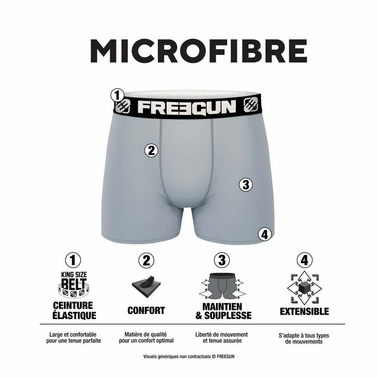 FREEGUN Lot De 6 Boxers Homme Art Attack 4 FREEGUN Lot De 6 Boxers Homme Art Attack – Image 2